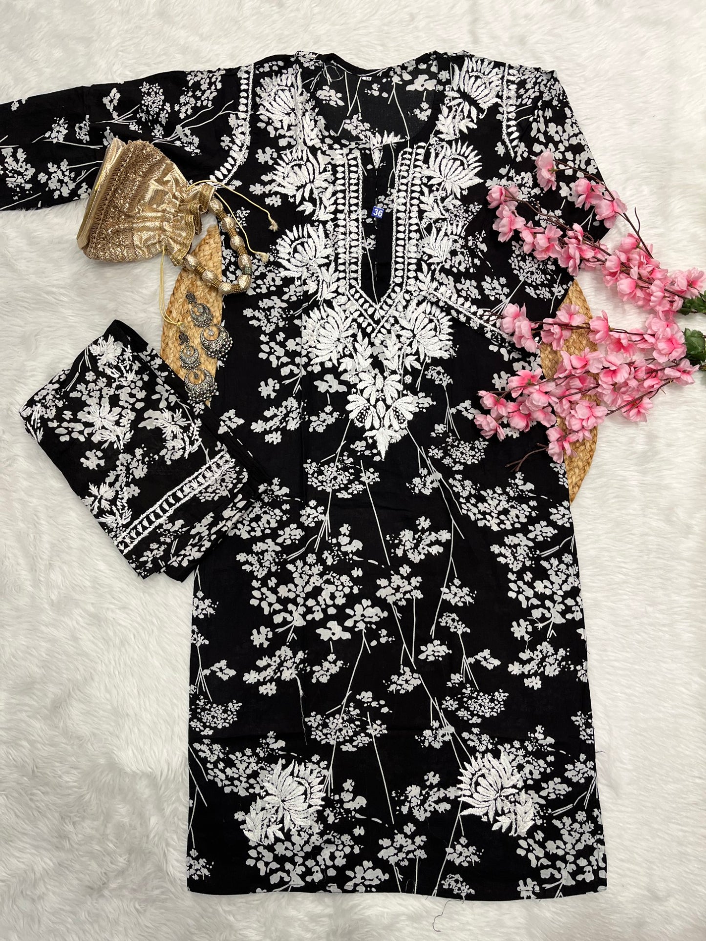 Raiba mul mul cotton kurta pant set