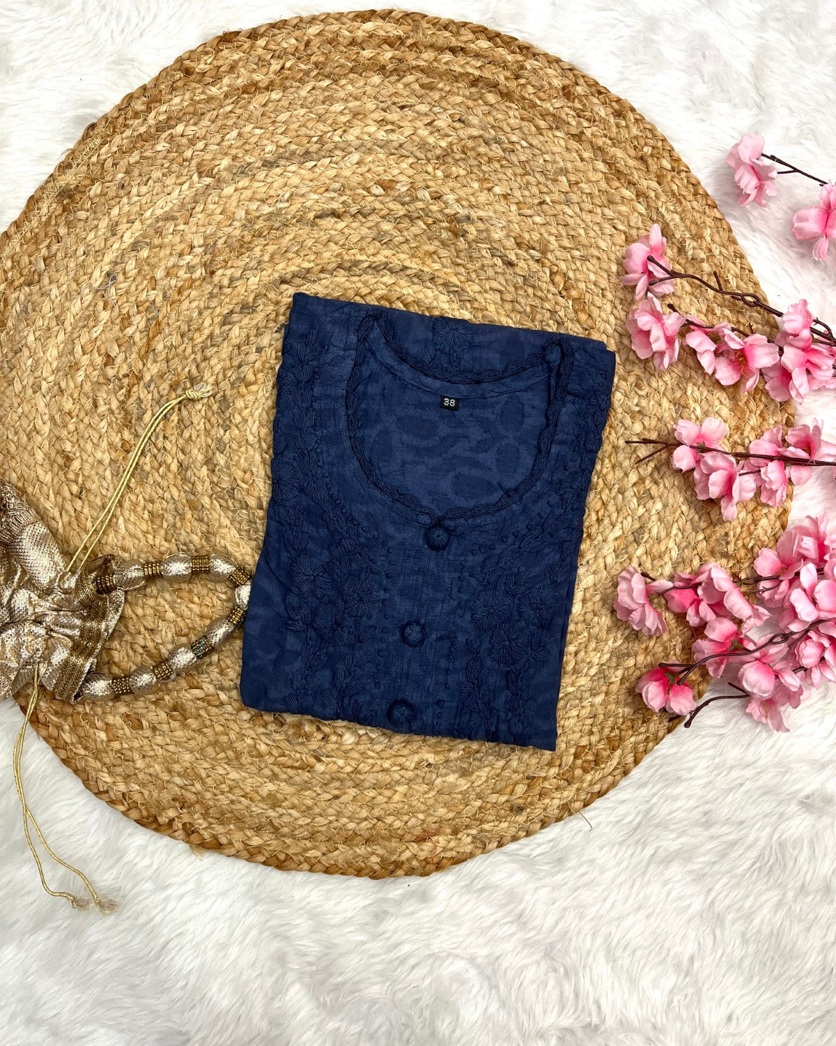Gulnaaz Applique Chikankari Handwork jacquard cotton side Querisha long straight kurtis