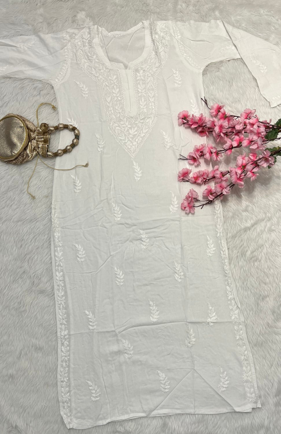 Afifa Rayon Chikankari Handwork Kurtis