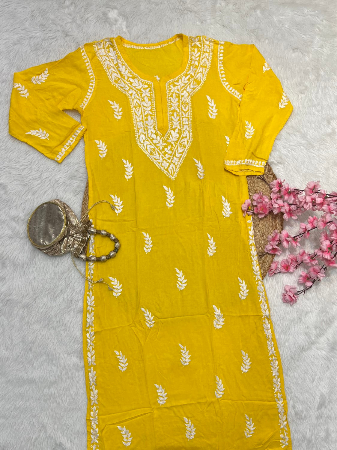 Afifa Rayon Chikankari Handwork Kurtis