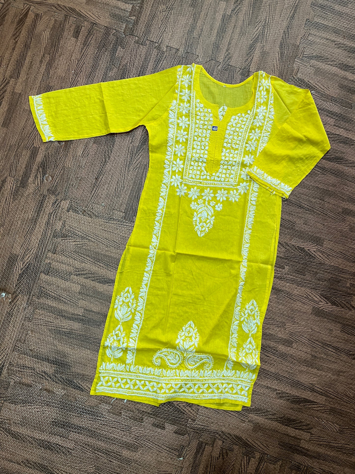 Gulbaz Cotton Chikankari Handwork long straight kurtis --