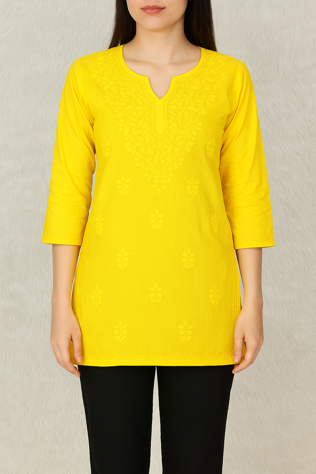 Rifat Rayon Short Self Chikankari Handwork Kurtis