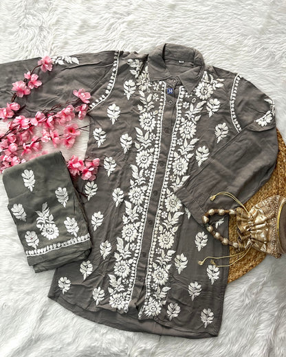 Taalim Modal Handwork Co-ord set