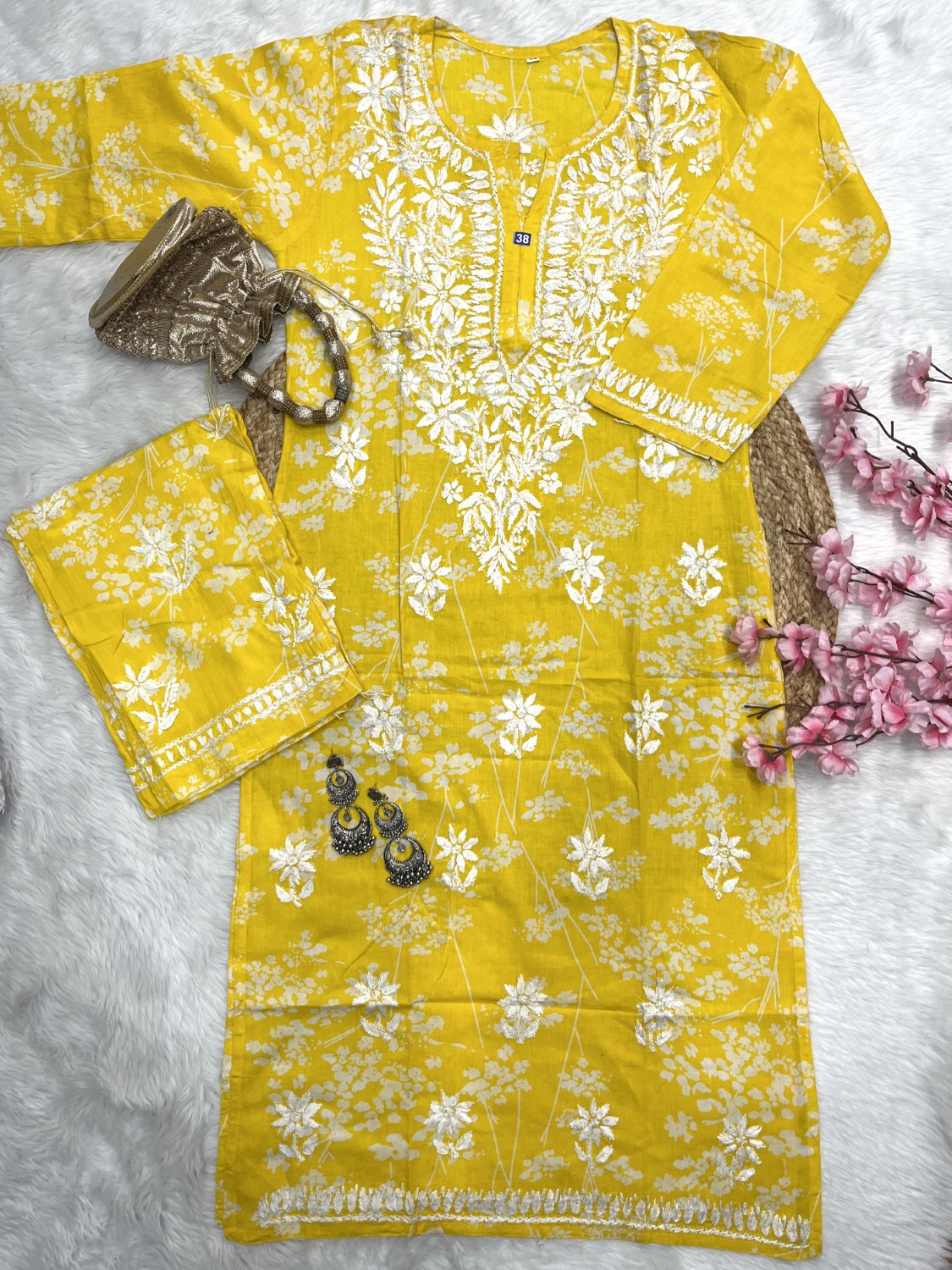 Raiba mul mul cotton kurta pant set