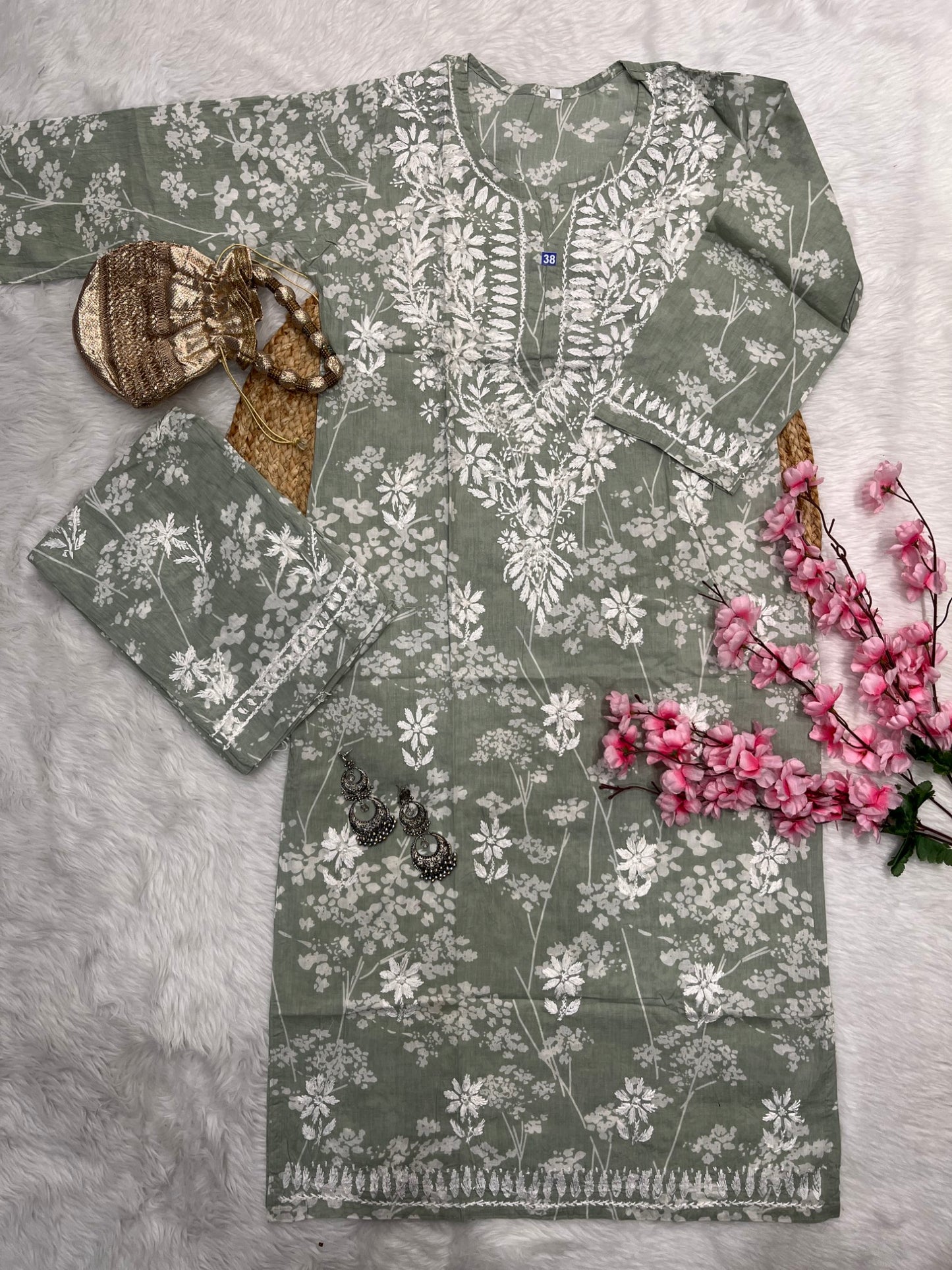 Raiba mul mul cotton kurta pant set