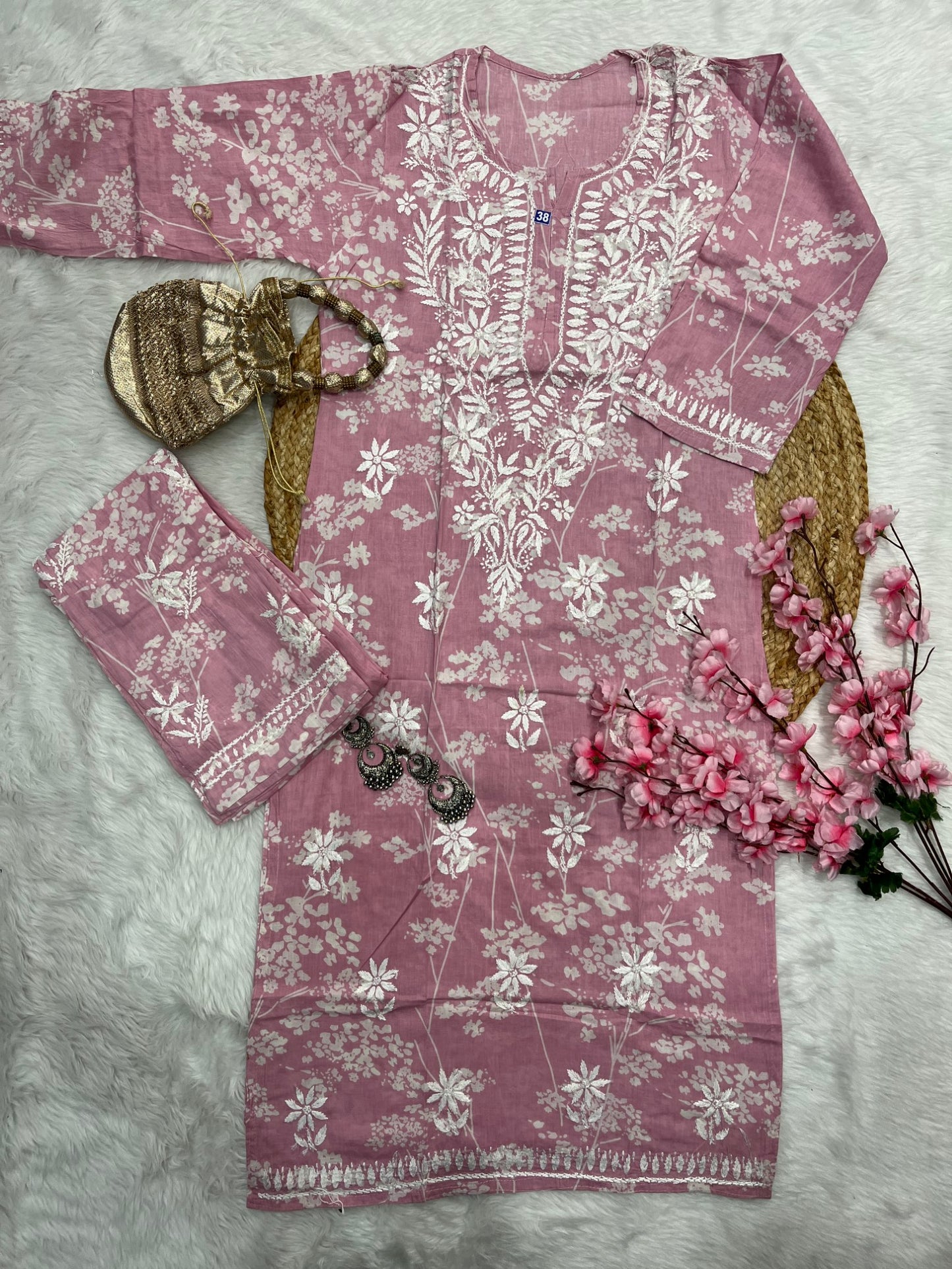 Raiba mul mul cotton kurta pant set