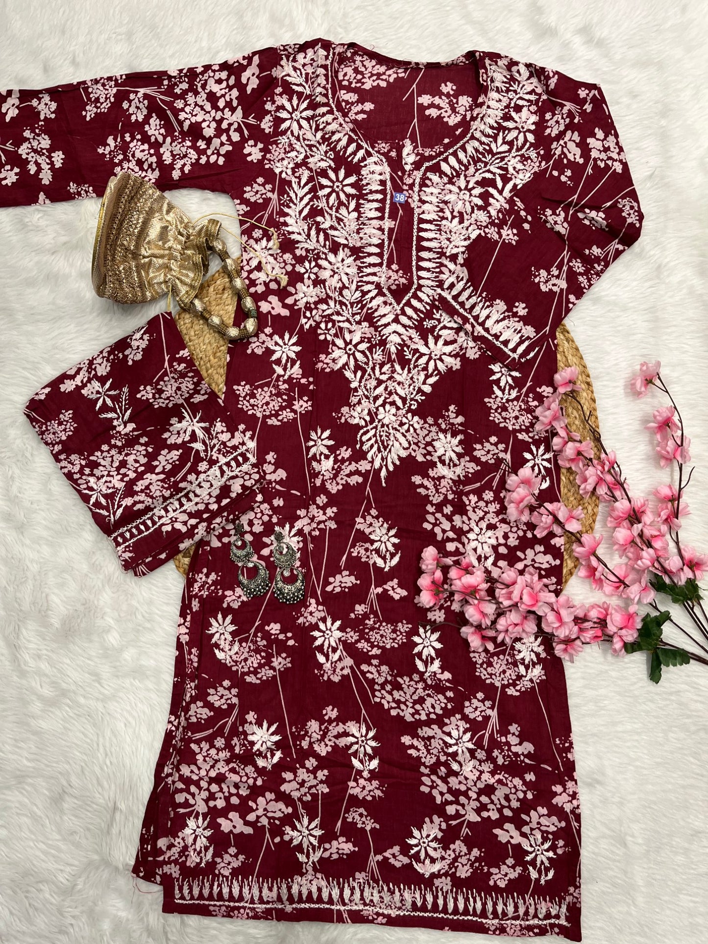 Raiba mul mul cotton kurta pant set