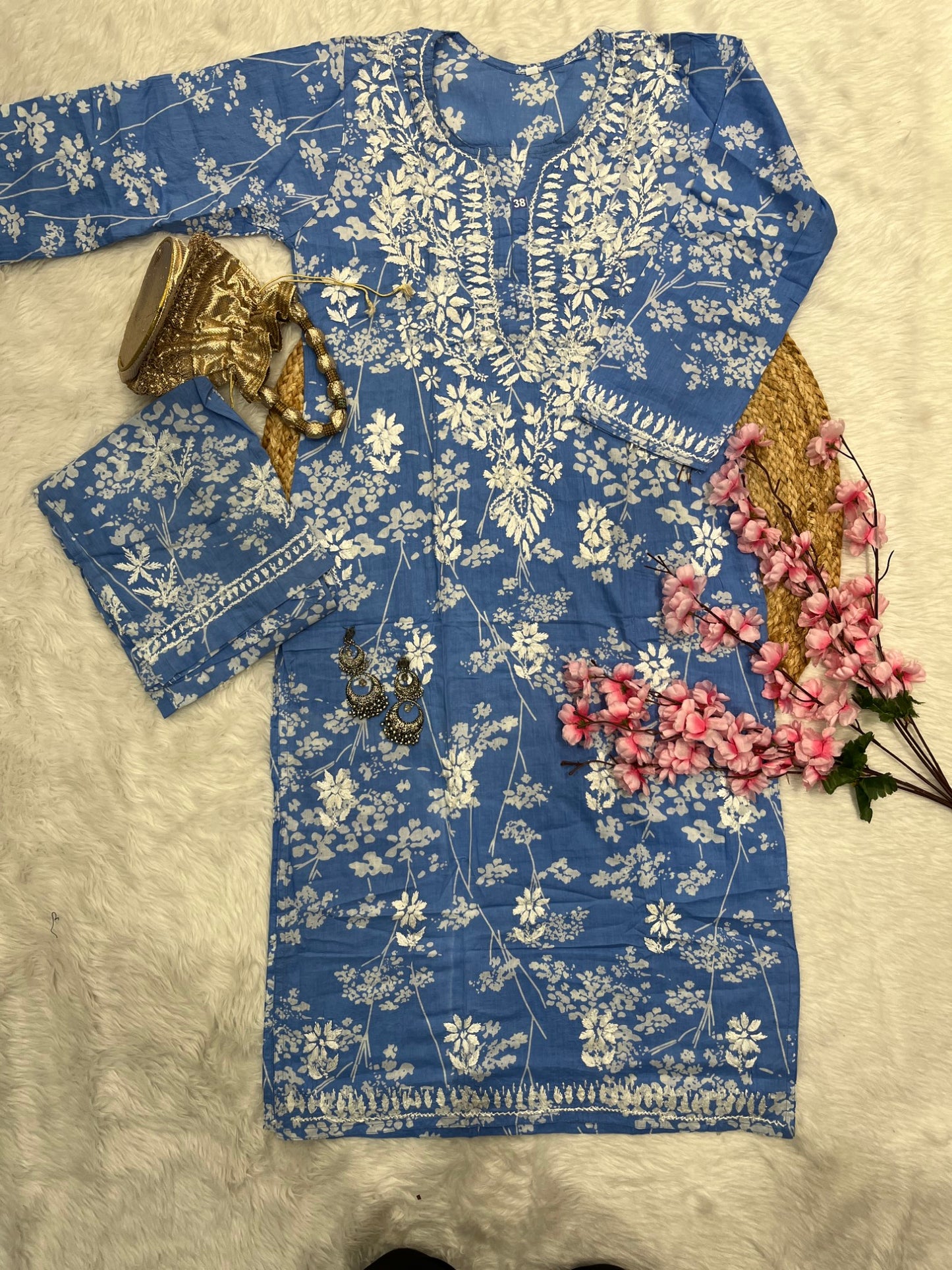Raiba mul mul cotton kurta pant set