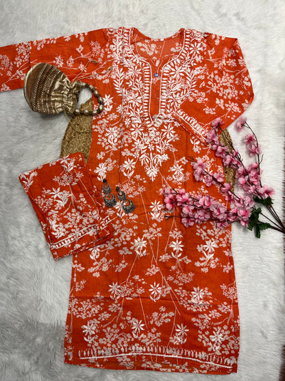 Raiba mul mul cotton kurta pant set