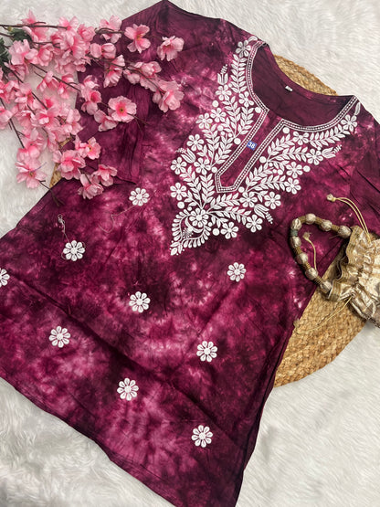 Zabia rayon short kurti