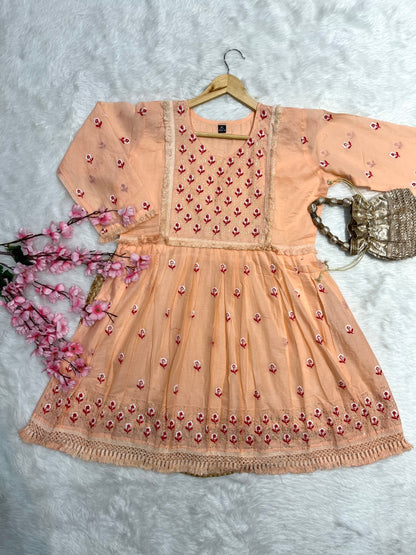 Cotton short gown with potli pant