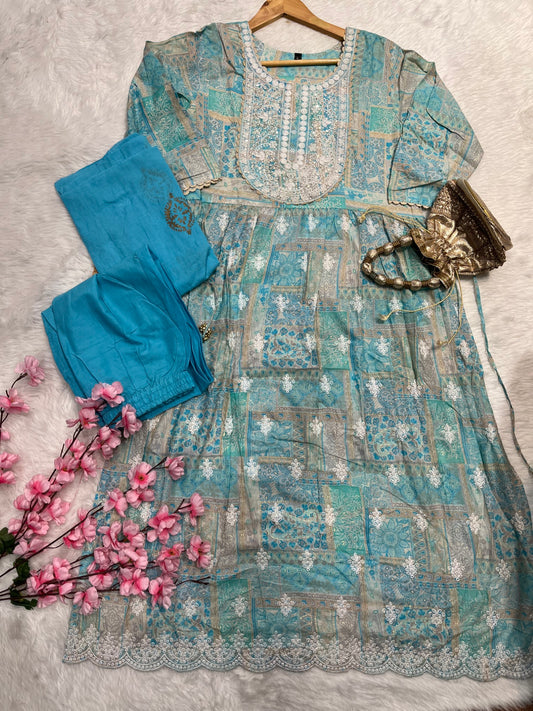 Cotton kurta pant dupatta set