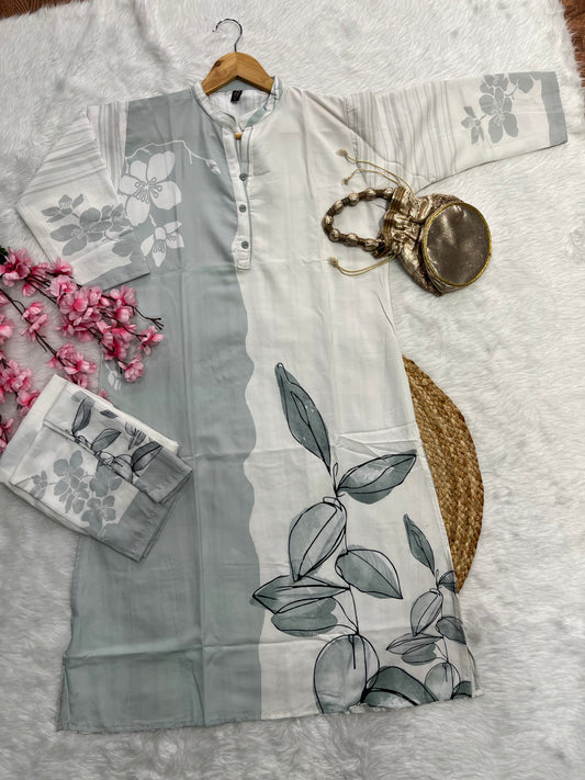 Digital print kurta pant set
