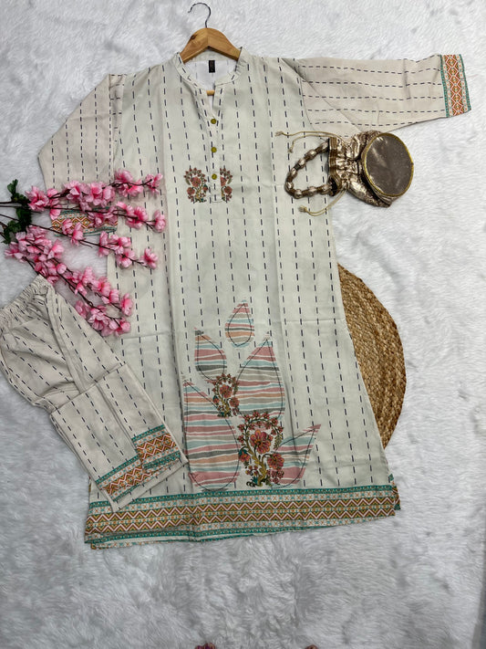 Digital print kurta pant set