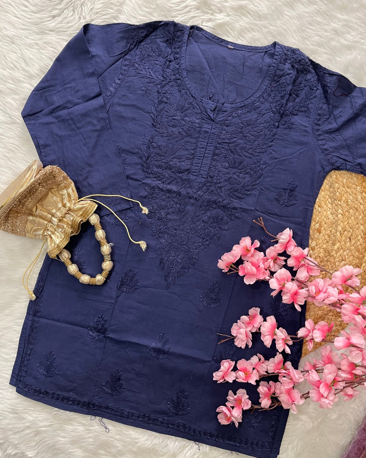 Maash Cotton Short Self Handwork Kurtis--