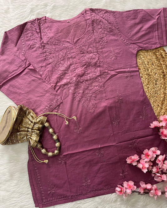 Maash Cotton Short Self Handwork Kurtis--