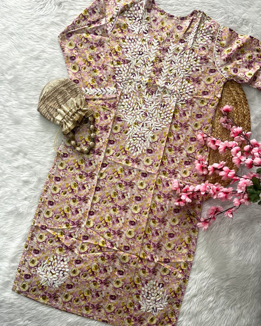Badira Mul mul Cotton Double Colour Rose Design