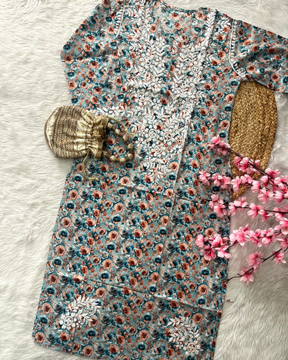 Badira Mul mul Cotton Double Colour Rose Design