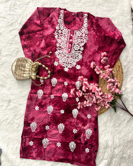 Aaina Rayon Tye Dye Long Kurti