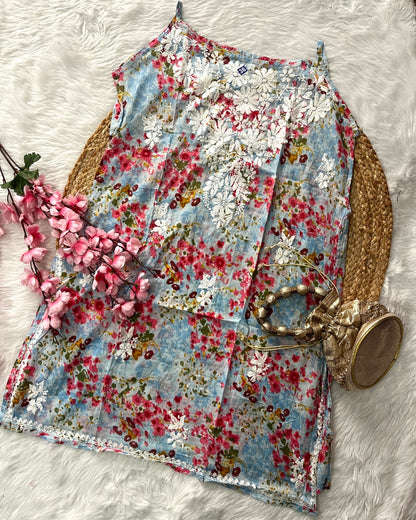 Abir MulMul Cotton Noodle Strap Mix Flower Design