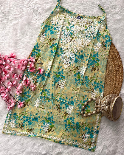 Abir MulMul Cotton Noodle Strap Mix Flower Design