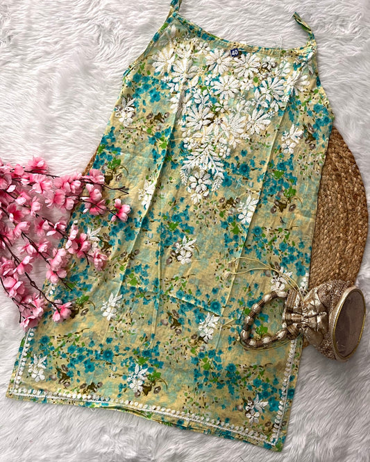 Abir MulMul Cotton Noodle Strap Mix Flower Design