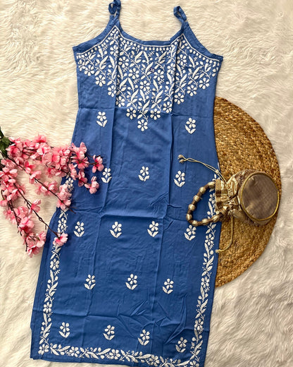 Aabad Rayon Noodle Strap Straight Flower Design