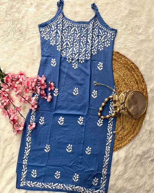 Aabad Rayon Noodle Strap Straight Flower Design