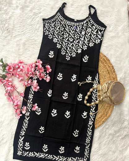 Aabad Rayon Noodle Strap Straight Flower Design
