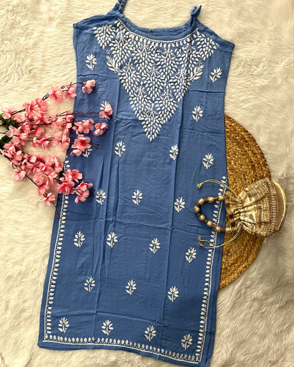 Aaban Rayon Noodle Strap Centre Tree Design