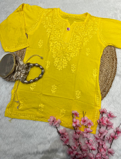 Rifat Rayon Short Self Chikankari Handwork Kurtis